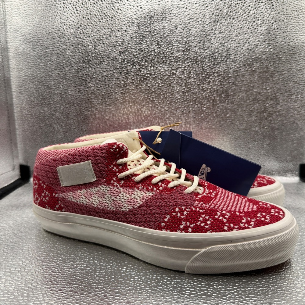 Size 9 Vans Half Cab Sneakers Mens Red New Knit Sample Rare Mid Top Shoes